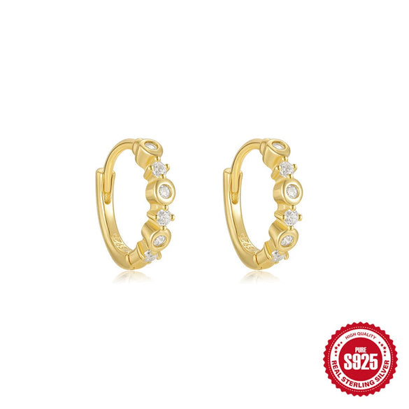 Wholesale Women's S925 Sterling Silver Square Geometric Drop Chain Earrings With Electroplating