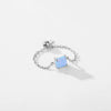 Wholesale Women's S925 Sterling Silver Square Geometric Light Luxury Ring With Electroplating