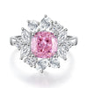 Wholesale Women's S925 Sterling Silver Square Geometric Ring With High Carbon Diamond Ice Flower Cut