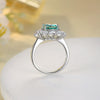 Wholesale Women's S925 Sterling Silver Square Geometric Ring With High Carbon Diamond Ice Flower Cut