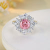 Wholesale Women's S925 Sterling Silver Square Geometric Ring With High Carbon Diamond Ice Flower Cut