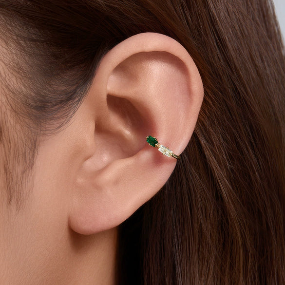 Wholesale Women's S925 Sterling Silver Square Geometric Zircon Non Piercing Ear Clips