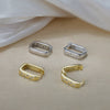 Wholesale Women's S925 Sterling Silver Square Micropaved Zircon Earrings Electroplated Geometric Design