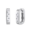Wholesale Women's S925 Sterling Silver Square Micropaved Zircon Earrings Electroplated Geometric Design