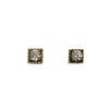 Wholesale Women's S925 Sterling Silver Square Retro Goldplated Geometric Earrings With Zirconia