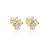 Wholesale Women's S925 Sterling Silver Square Zircon Geometric Earrings