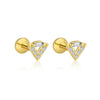 Wholesale Women's S925 Sterling Silver Square Zircon Geometric Earrings