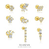 Wholesale Women's S925 Sterling Silver Square Zircon Geometric Earrings