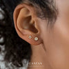 Wholesale Women's S925 Sterling Silver Square Zircon Geometric Earrings