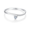 Wholesale Women's S925 Sterling Silver Stacked Plain Circle Line Simple Geometric Electroplated Ring