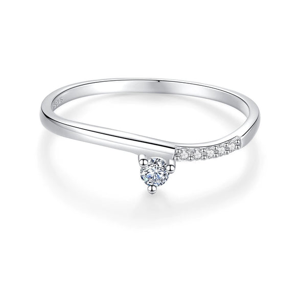 Wholesale Women's S925 Sterling Silver Stacked Plain Circle Line Simple Geometric Electroplated Ring