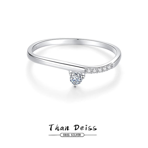 Wholesale Women's S925 Sterling Silver Stacked Plain Circle Line Simple Geometric Electroplated Ring