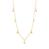 Wholesale Women's S925 Sterling Silver Stacked Star Gold Ball Hanging Pendant Clavicle Necklace With O Chain And Electroplating Design