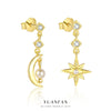 Wholesale Women's S925 Sterling Silver Star Moon Tassel Earrings With Zirconia Design