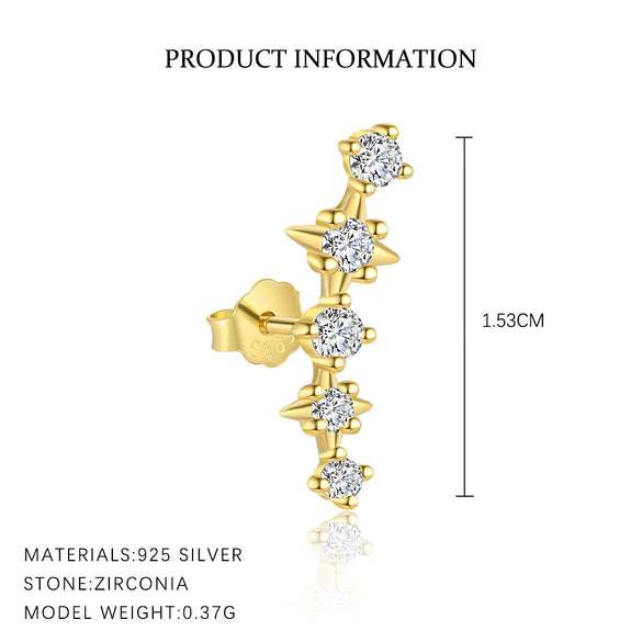 Wholesale Women's S925 Sterling Silver Star Shape Earrings With Zirconia