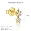 Wholesale Women's S925 Sterling Silver Star Shape Earrings With Zirconia