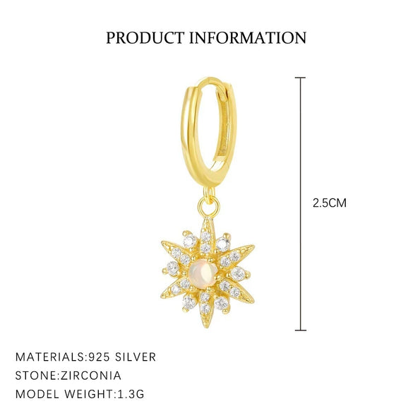 Wholesale Women's S925 Sterling Silver Star Shape Light Luxury Earrings With Zirconia Design