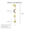 Wholesale Women's S925 Sterling Silver Star Shape Micropaved Zircon Earrings