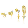 Wholesale Women's S925 Sterling Silver Star Shape Zircon Ear Studs With Distinctive Retro Design
