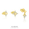 Wholesale Women's S925 Sterling Silver Star Shape Zircon Earrings