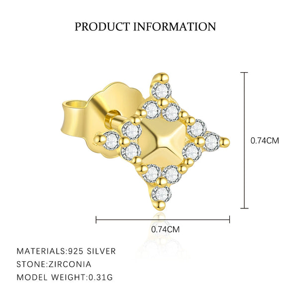 Wholesale Women's S925 Sterling Silver Star Shape Zircon Earrings