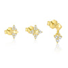 Wholesale Women's S925 Sterling Silver Star Shape Zircon Earrings