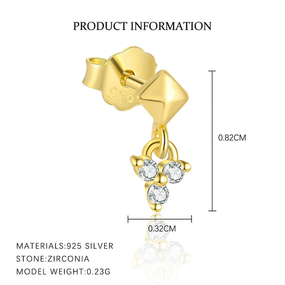Wholesale Women's S925 Sterling Silver Star Shape Zircon Earrings