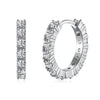 Wholesale Women's S925 Sterling Silver Stud Earrings With Geometric And U Shape Pattern And Diamond Color Zircon Inlaid And Electroplating Design