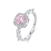 Wholesale Women's S925 Sterling Silver Sugar Cube Shaped Ring With Inlaid Zircon