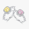 Wholesale Women's S925 Sterling Silver Sugar Cube Shaped Ring With Inlaid Zircon
