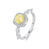 Wholesale Women's S925 Sterling Silver Sugar Cube Shaped Ring With Inlaid Zircon