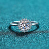 Wholesale Women's S925 Sterling Silver Sunflower Moissanite Ring With Electroplating