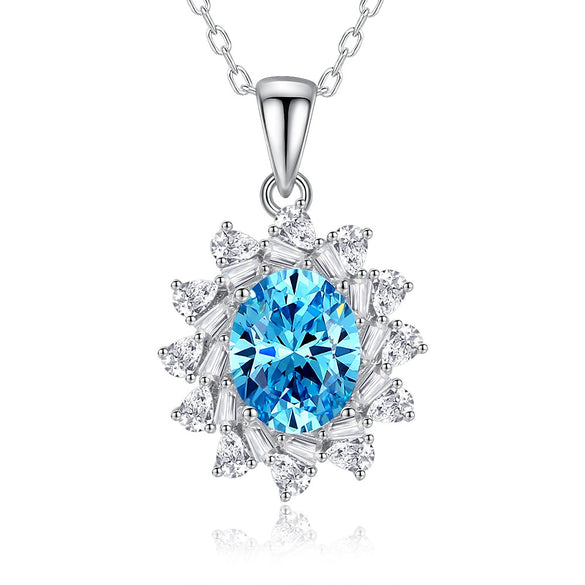 Wholesale Women's S925 Sterling Silver Sunflower Necklace With High Carbon Diamond And Cross Chain Simple Geometric Design