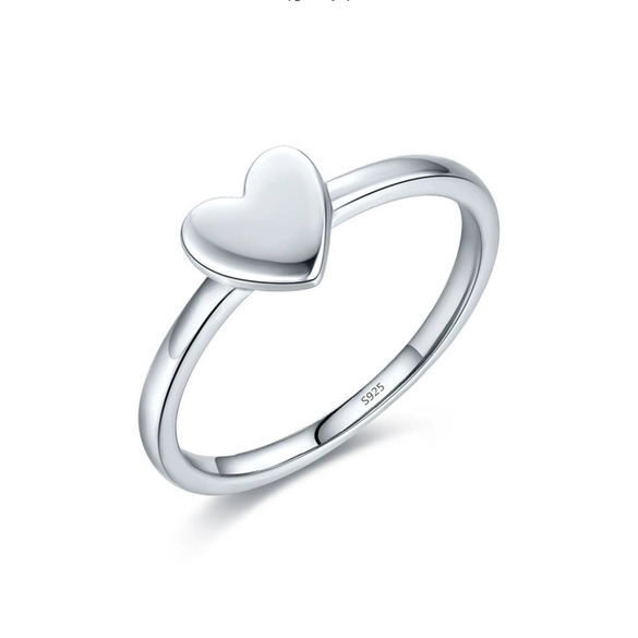 Wholesale Women's S925 Sterling Silver Sweet Heart Love Ring With Electroplating