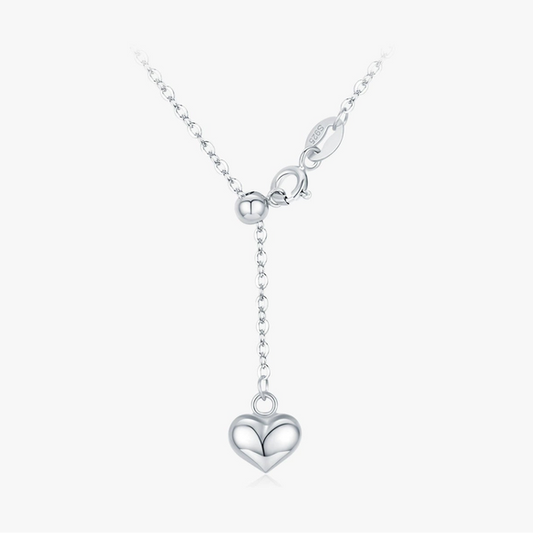 Wholesale Women's S925 Sterling Silver Sweet Heart Pendant Clavicle Chain Yshaped Necklace With Electroplating