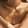 Wholesale Women's S925 Sterling Silver Sweet Heart Pendant Clavicle Chain Yshaped Necklace With Electroplating