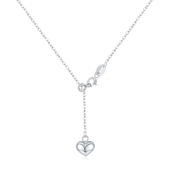Wholesale Women's S925 Sterling Silver Sweet Heart Pendant Clavicle Chain Yshaped Necklace With Electroplating