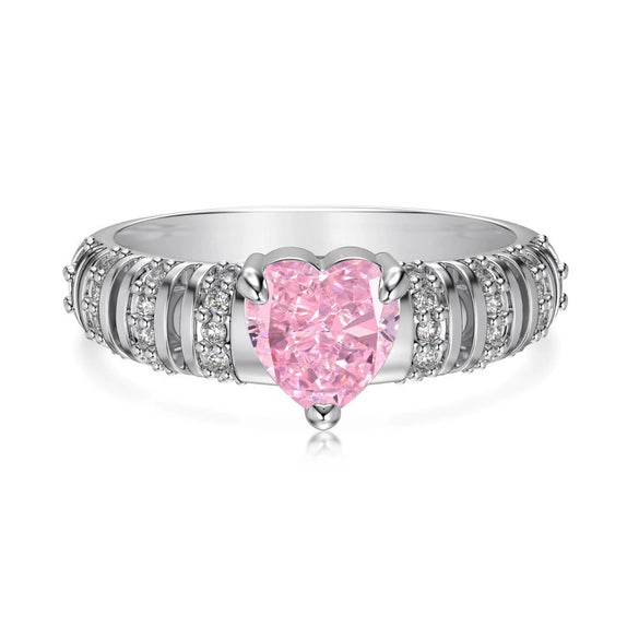 Wholesale Women's S925 Sterling Silver Sweet Love Ring With Heart Shape Butterfly And Four Leaf Clover Design Electroplated