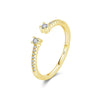 Wholesale Women's S925 Sterling Silver Tail Ring Light Luxury Geometric Micro Inlay Ring