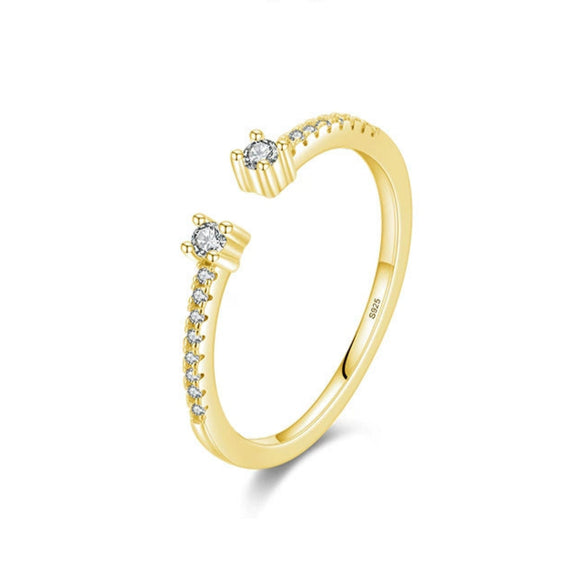 Wholesale Women's S925 Sterling Silver Tail Ring Light Luxury Geometric Micro Inlay Ring