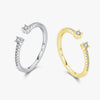 Wholesale Women's S925 Sterling Silver Tail Ring Light Luxury Geometric Micro Inlay Ring