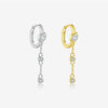 Wholesale Women's S925 Sterling Silver Tassel Pendant Earrings Geometric Style Electroplated