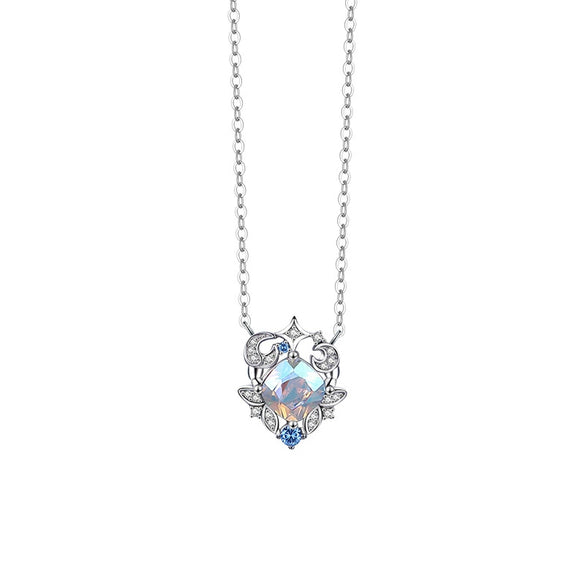 Wholesale Women's S925 Sterling Silver Twelve Constellation Inlaid Zircon Pendant Necklace Cross Chain Light Luxury Style