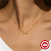 Wholesale Women's S925 Sterling Silver Twist Bow O Chain Necklace With Electroplating Treatment