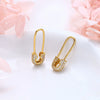 Wholesale Women's S925 Sterling Silver Ushape Inlaid Zircon Pin Earrings Fashionable Jewelry