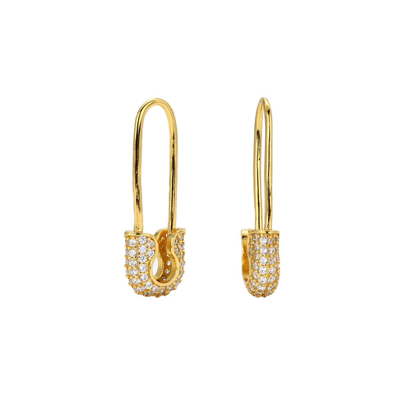 Wholesale Women's S925 Sterling Silver Ushape Inlaid Zircon Pin Earrings Fashionable Jewelry