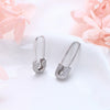 Wholesale Women's S925 Sterling Silver Ushape Inlaid Zircon Pin Earrings Fashionable Jewelry