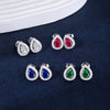 Wholesale Women's S925 Sterling Silver Vintage Elegant Water Drop Zircon Earrings With Electroplating Design