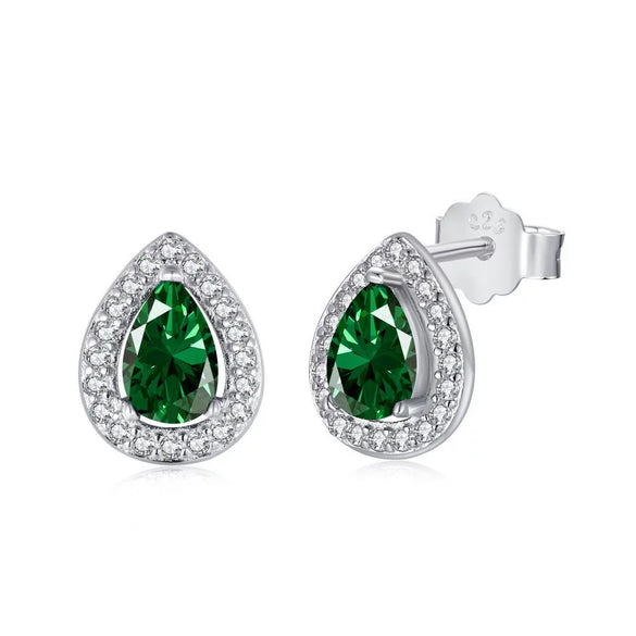 Wholesale Women's S925 Sterling Silver Vintage Elegant Water Drop Zircon Earrings With Electroplating Design