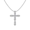 Wholesale Women's S925 Sterling Silver Water Drop Cross Zircon Necklace With Geometric Design And Electroplating